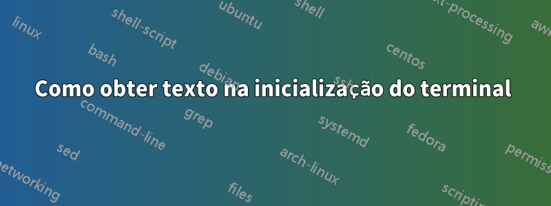 Como obter texto na inicialização do terminal