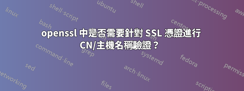 openssl 中是否需要針對 SSL 憑證進行 CN/主機名稱驗證？ 