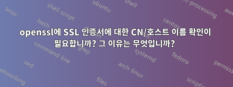 openssl에 SSL 인증서에 대한 CN/호스트 이름 확인이 필요합니까? 그 이유는 무엇입니까? 