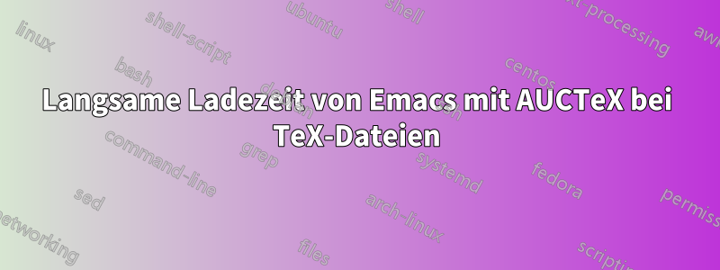 Langsame Ladezeit von Emacs mit AUCTeX bei TeX-Dateien