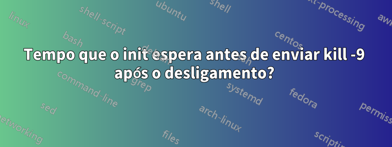 Tempo que o init espera antes de enviar kill -9 após o desligamento?