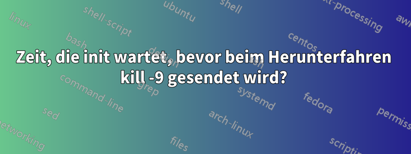 Zeit, die init wartet, bevor beim Herunterfahren kill -9 gesendet wird?