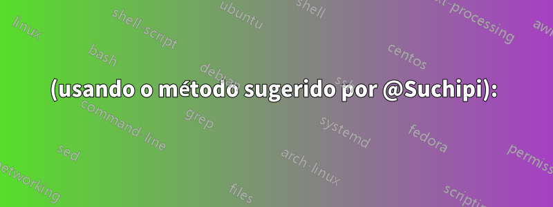 (usando o método sugerido por @Suchipi):