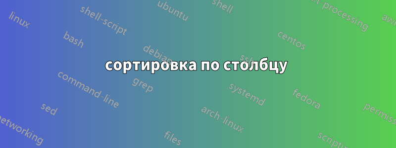 сортировка по столбцу