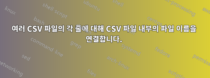 여러 CSV 파일의 각 줄에 대해 CSV 파일 내부의 파일 이름을 연결합니다.