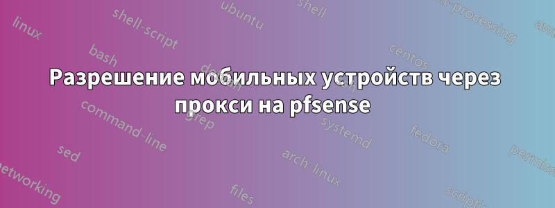 Разрешение мобильных устройств через прокси на pfsense 
