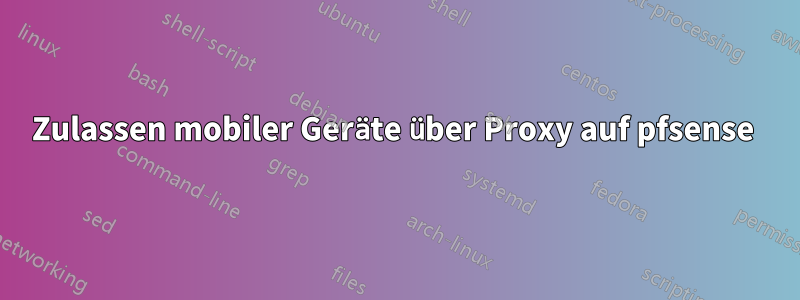 Zulassen mobiler Geräte über Proxy auf pfsense 