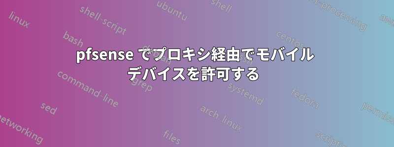 pfsense でプロキシ経由でモバイル デバイスを許可する 
