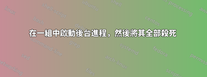 在一組中啟動後台進程，然後將其全部殺死