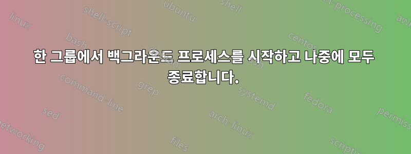 한 그룹에서 백그라운드 프로세스를 시작하고 나중에 모두 종료합니다.