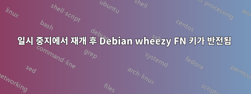 일시 중지에서 재개 후 Debian wheezy FN 키가 반전됨
