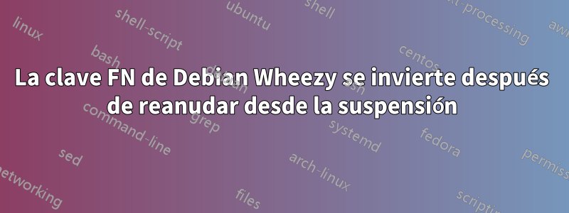 La clave FN de Debian Wheezy se invierte después de reanudar desde la suspensión