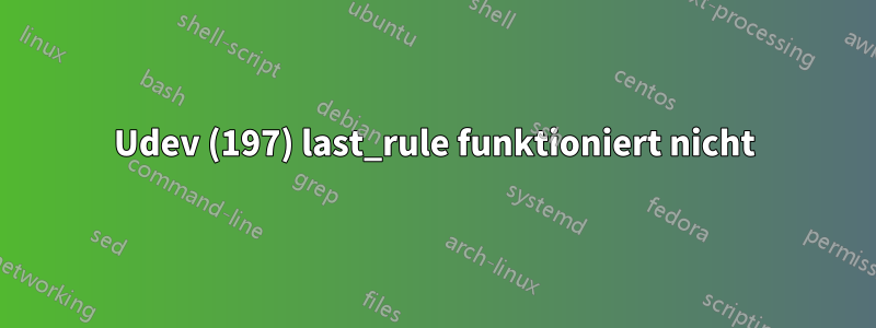Udev (197) last_rule funktioniert nicht