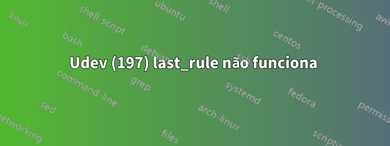 Udev (197) last_rule não funciona