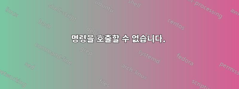 명령을 호출할 수 없습니다.