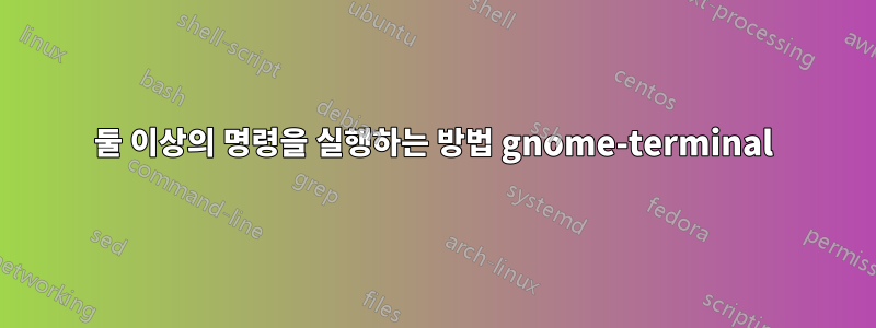 둘 이상의 명령을 실행하는 방법 gnome-terminal