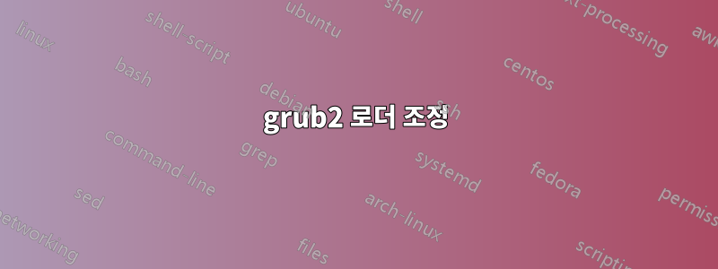 grub2 로더 조정