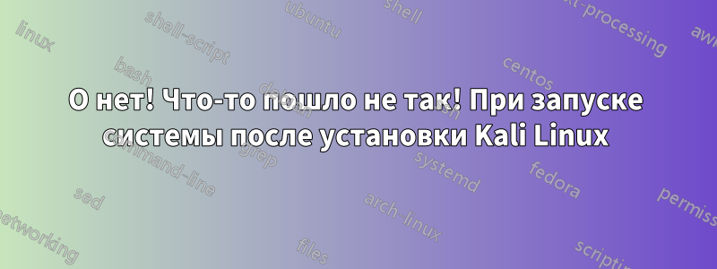 О нет! Что-то пошло не так! При запуске системы после установки Kali Linux