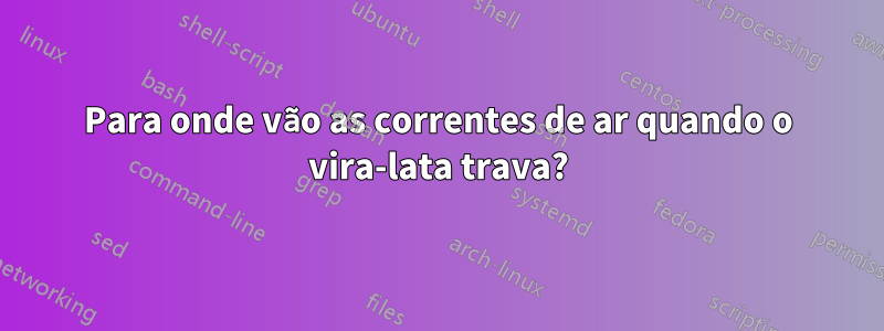 Para onde vão as correntes de ar quando o vira-lata trava?