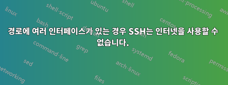 경로에 여러 인터페이스가 있는 경우 SSH는 인터넷을 사용할 수 없습니다.
