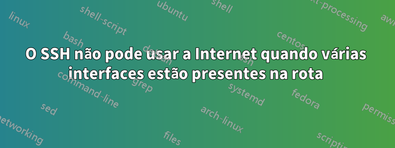 O SSH não pode usar a Internet quando várias interfaces estão presentes na rota