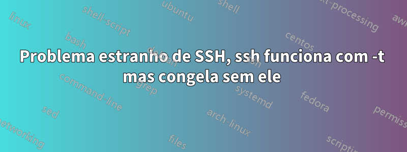 Problema estranho de SSH, ssh funciona com -t mas congela sem ele