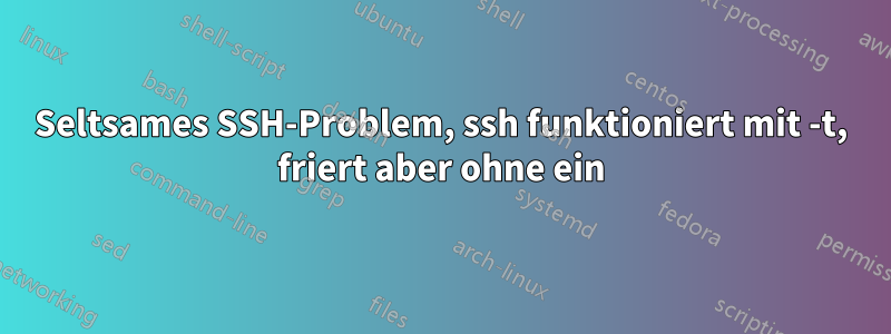 Seltsames SSH-Problem, ssh funktioniert mit -t, friert aber ohne ein