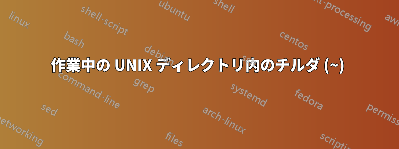 作業中の UNIX ディレクトリ内のチルダ (~)