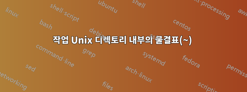 작업 Unix 디렉토리 내부의 물결표(~)