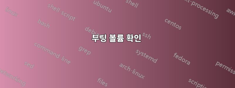 부팅 볼륨 확인