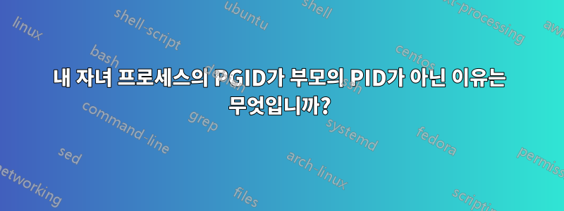 내 자녀 프로세스의 PGID가 부모의 PID가 아닌 이유는 무엇입니까?