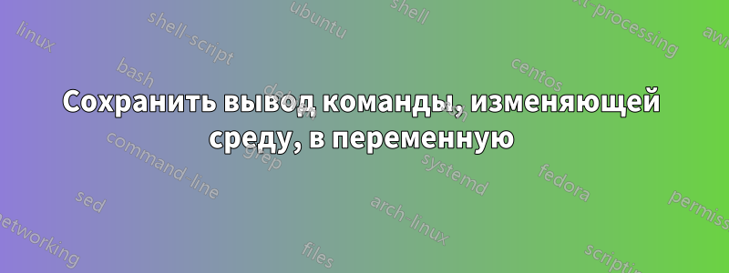 Сохранить вывод команды, изменяющей среду, в переменную