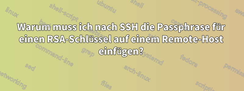 Warum muss ich nach SSH die Passphrase für einen RSA-Schlüssel auf einem Remote-Host einfügen?