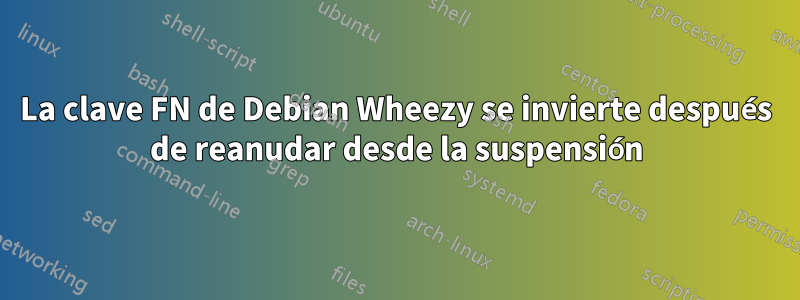 La clave FN de Debian Wheezy se invierte después de reanudar desde la suspensión