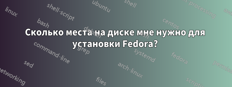 Сколько места на диске мне нужно для установки Fedora?