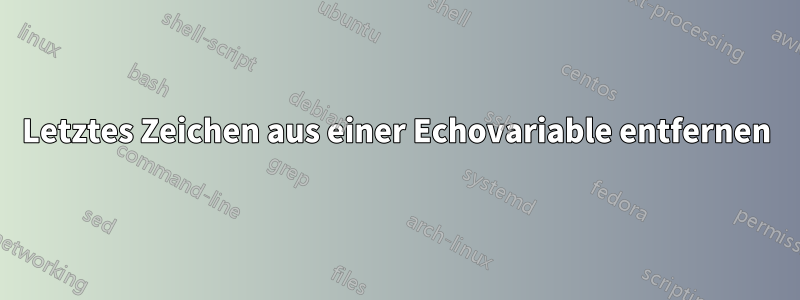 Letztes Zeichen aus einer Echovariable entfernen
