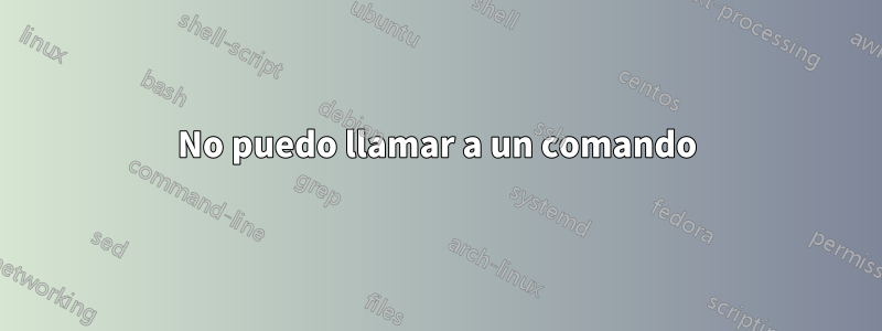 No puedo llamar a un comando
