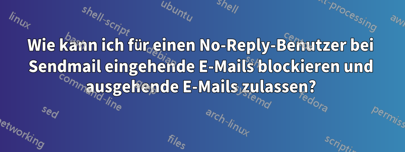 Wie kann ich für einen No-Reply-Benutzer bei Sendmail eingehende E-Mails blockieren und ausgehende E-Mails zulassen?