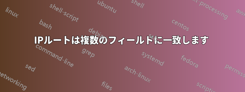 IPルートは複数のフィールドに一致します