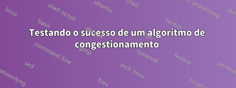 Testando o sucesso de um algoritmo de congestionamento