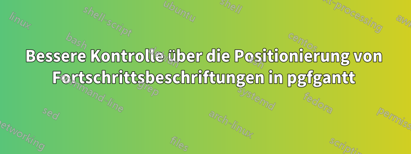Bessere Kontrolle über die Positionierung von Fortschrittsbeschriftungen in pgfgantt