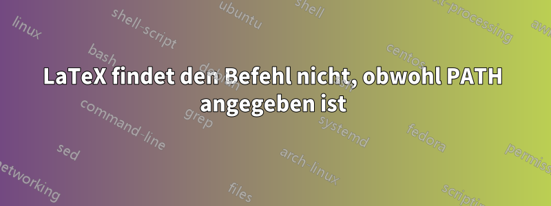 LaTeX findet den Befehl nicht, obwohl PATH angegeben ist