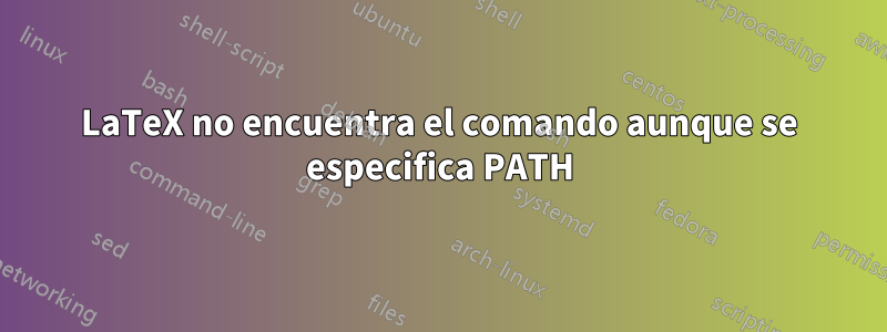 LaTeX no encuentra el comando aunque se especifica PATH