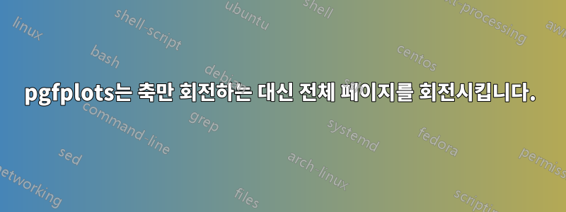 pgfplots는 축만 회전하는 대신 전체 페이지를 회전시킵니다.