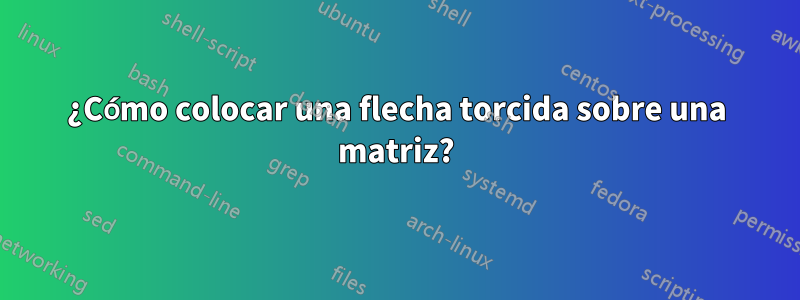 ¿Cómo colocar una flecha torcida sobre una matriz?