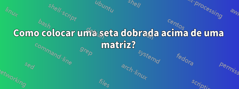 Como colocar uma seta dobrada acima de uma matriz?