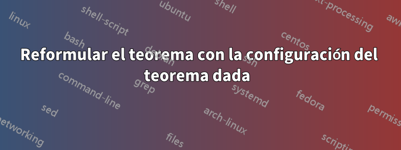 Reformular el teorema con la configuración del teorema dada 