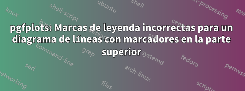 pgfplots: Marcas de leyenda incorrectas para un diagrama de líneas con marcadores en la parte superior