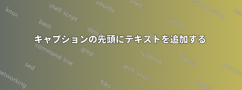 キャプションの先頭にテキストを追加する