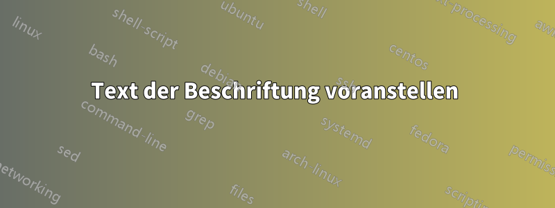 Text der Beschriftung voranstellen